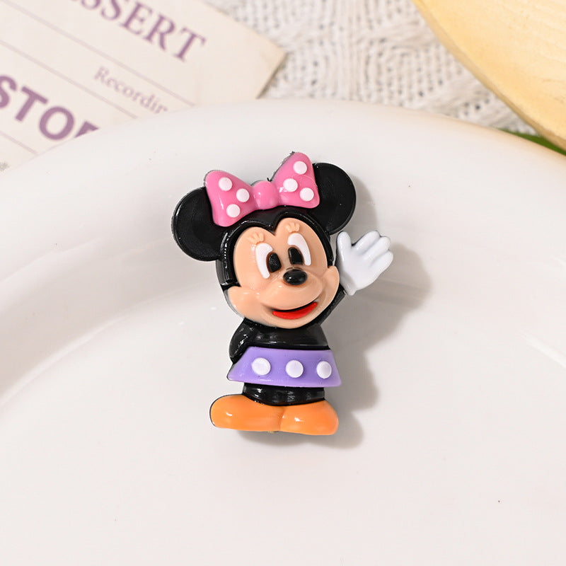 3D Dysney Minnie Rubber Beads DIY Phone Chain Accessories Beaded Pen Materials Through Hole Loose Beads Wholesale