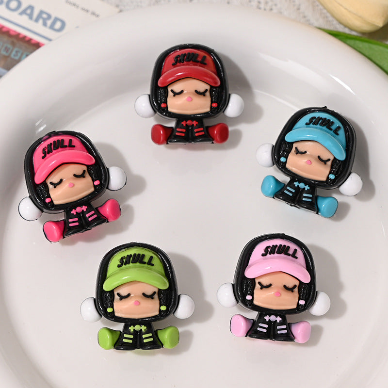 SP Rubber Beads Foam Matt 3D Cute Wanderer Series Hole Beads DIY Phone Chain Accessories Wholesale