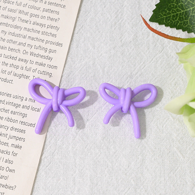 27mm Bowknot Acrylic Beads Through Hole Bow Tie DIY Phone Chain Accessories Beading Pen Materials Loose Beads