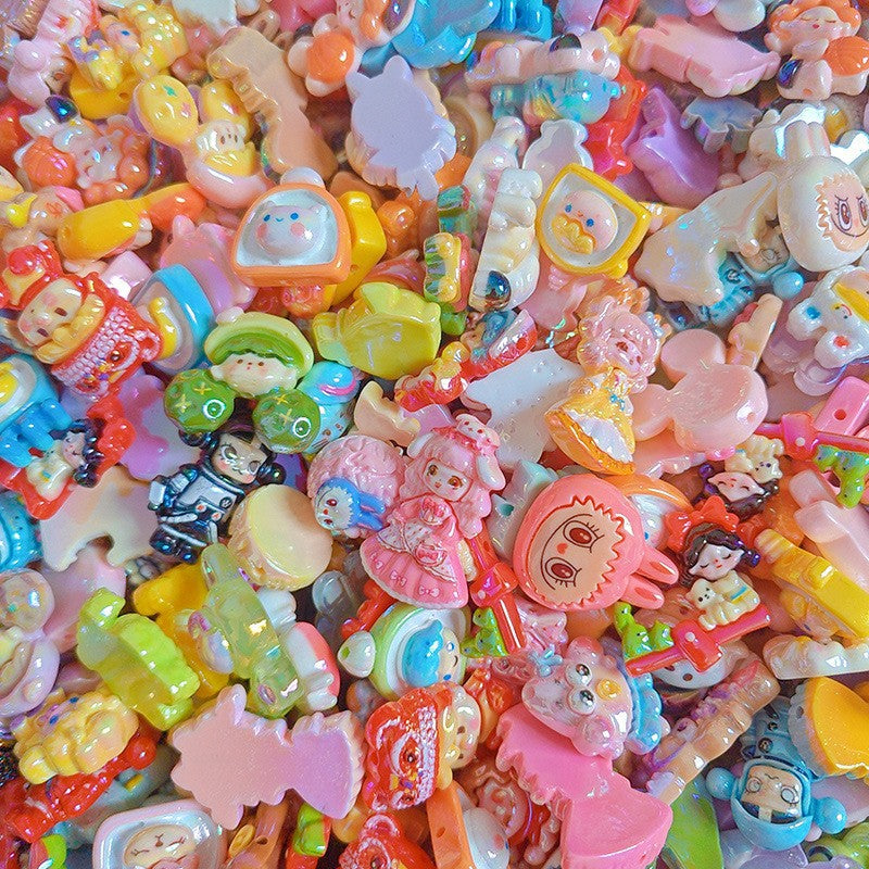 50pcs- Cute Soft Rubber Beads Mixed DIY Phone Chain Accessories Keychain Silicone Material Wholesale