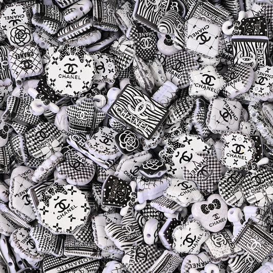 100pcs-Designer Floral Beaded Heart Bag Charm DIY Phone Chain AccessoryBeaded Decoration