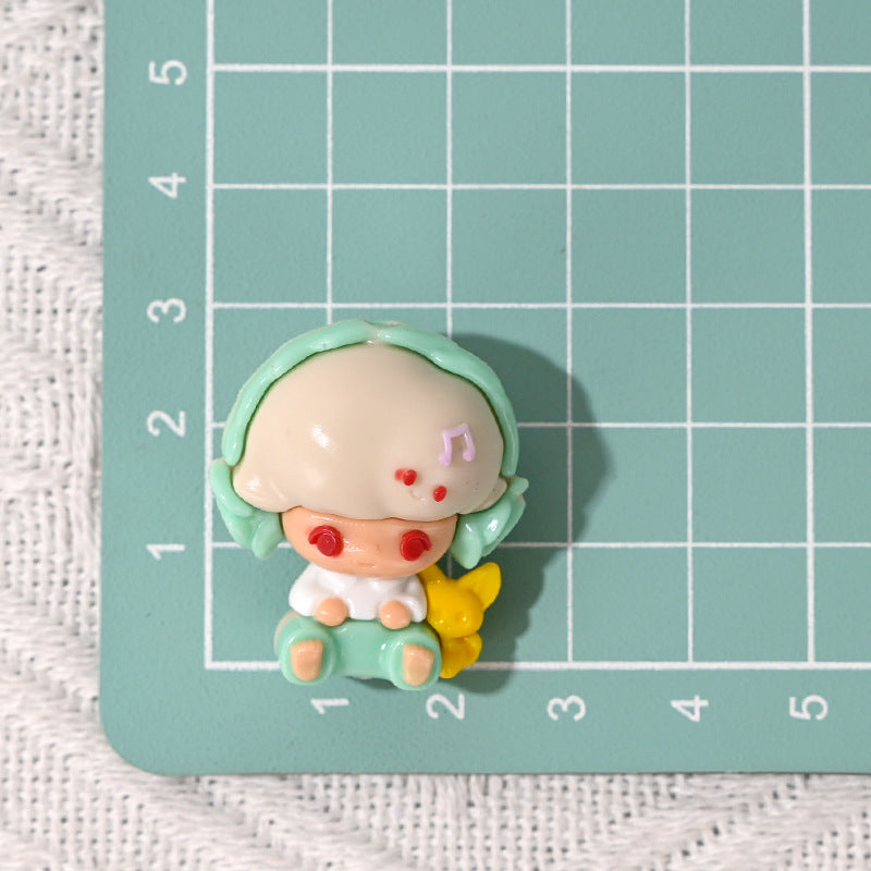 Cartoon Dimo Cute Bead Earphone Little Boy Rubber Bead DIY Phone Chain Accessories Beaded Pen Car Hanging Decoration