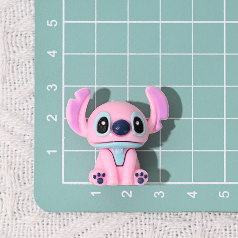 50pcs- 3D Stitch Hole-Punched 3D Cute Rubber Beads DIY Phone Chain Accessories Beaded Pen Accessories Wholesale