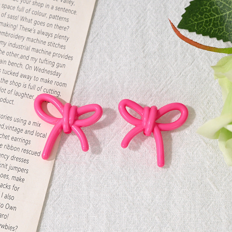 27mm Bowknot Acrylic Beads Through Hole Bow Tie DIY Phone Chain Accessories Beading Pen Materials Loose Beads