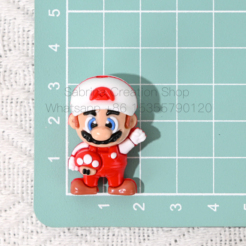 50pcs-Super Mario 3D Bead Hole Through Cute Beads for DIY Phone Charm Accessories Wholesale