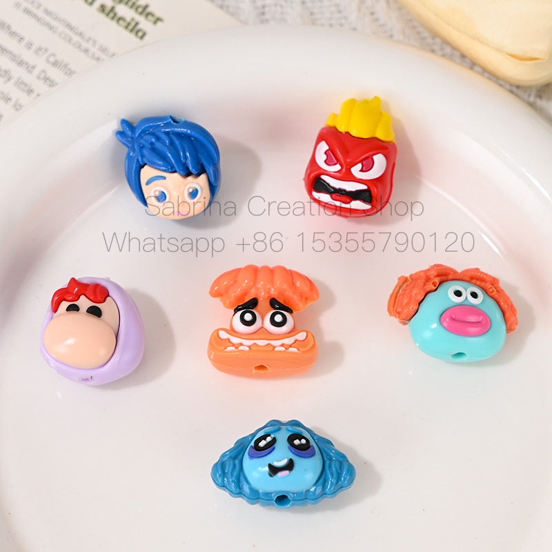 Cartoon Mixed Style 3D Rubber Beads DIY Phone Chain Accessories Beaded Pen Silicone Cute Beads for Dolls Wholesale