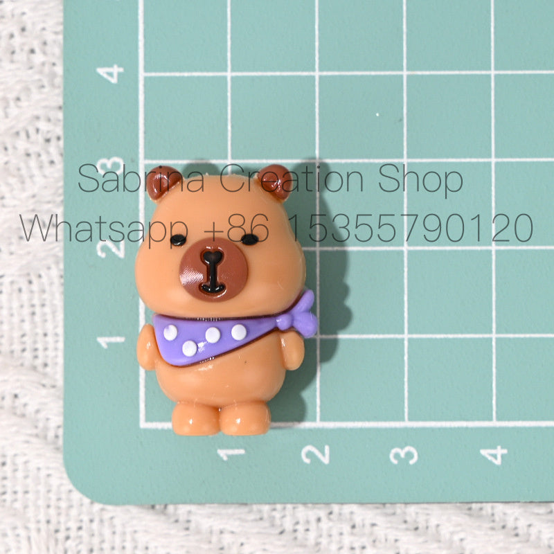 New Cartoon Beaded Cute Scarf Capybara Rubber Beads DIY Phone Chain Pen Accessories Wholesale