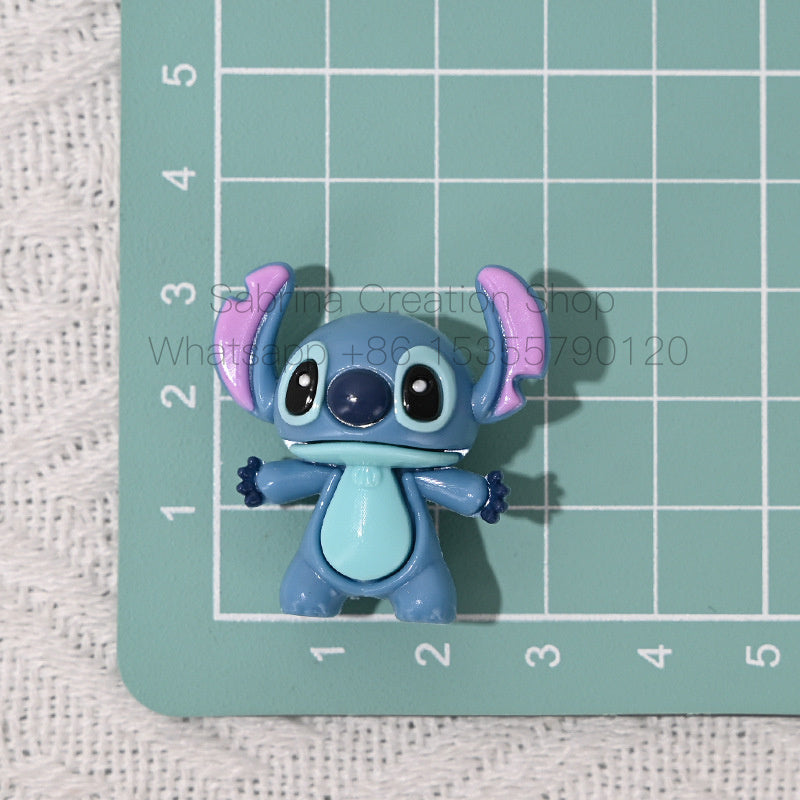 50pcs- 3D Stitch Hole-Punched 3D Cute Rubber Beads DIY Phone Chain Accessories Beaded Pen Accessories Wholesale