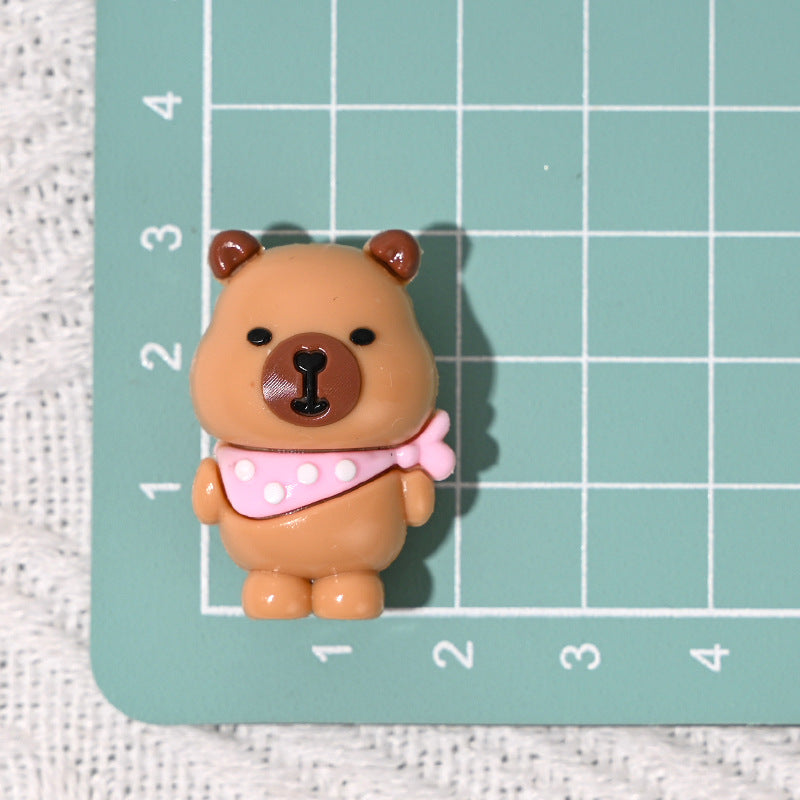 New Cartoon Beaded Cute Scarf Capybara Rubber Beads DIY Phone Chain Pen Accessories Wholesale