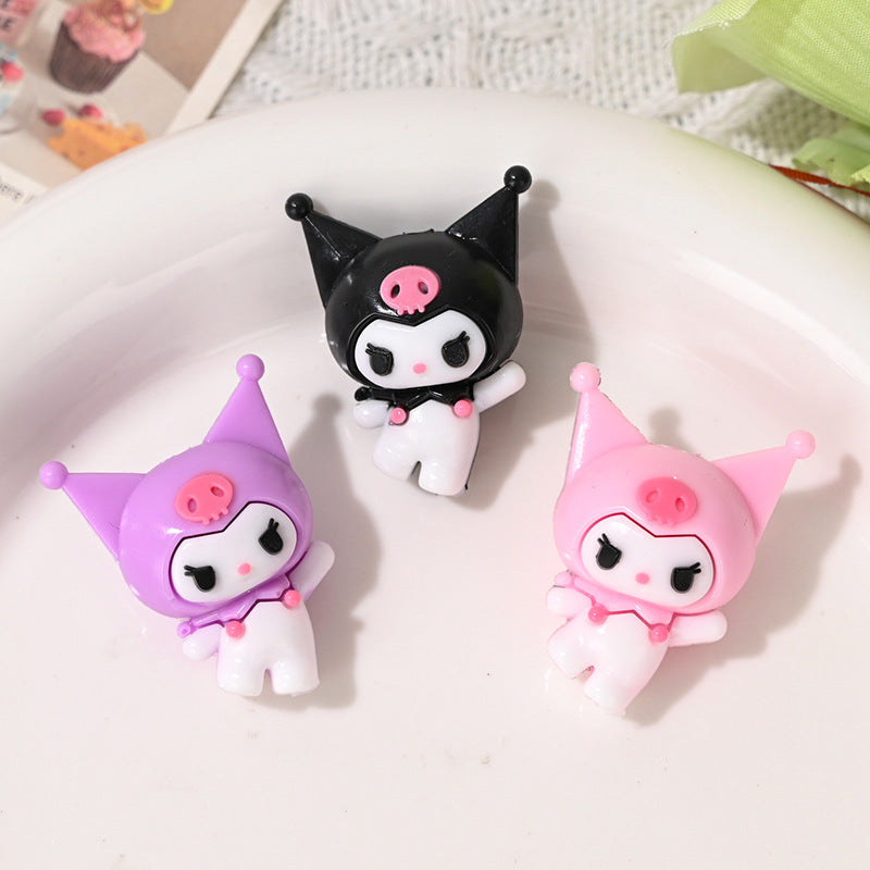 50pcs-Sanrio Kuromi Beads DIY Phone Chain Accessories Cute Scattered Beads for Stringing Pen Parts