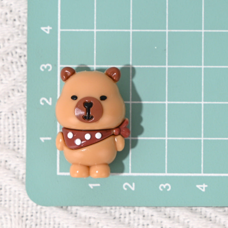 New Cartoon Beaded Cute Scarf Capybara Rubber Beads DIY Phone Chain Pen Accessories Wholesale