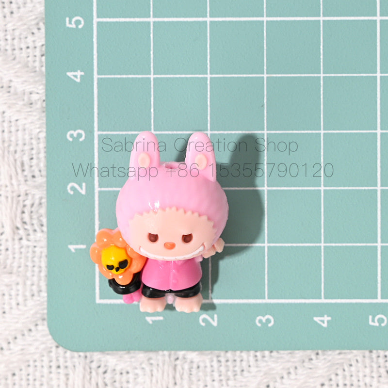 Cartoon Labubu Rubber Beads Cross Border Hot Sale Bead Pen Shoe Buckle DIY Phone Chain Accessory Wholesale