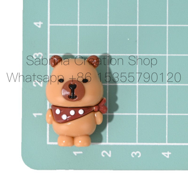 New Cartoon Beaded Cute Scarf Capybara Rubber Beads DIY Phone Chain Pen Accessories Wholesale