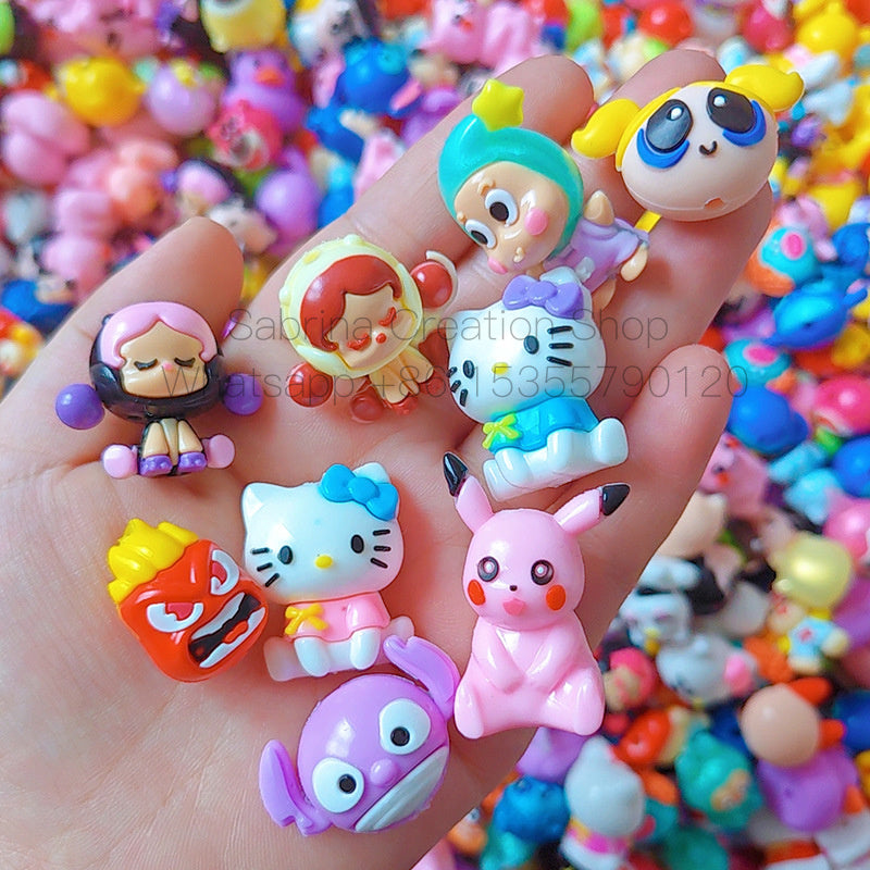 50pcs- Cute Soft Rubber Beads Mixed DIY Phone Chain Accessories Keychain Silicone Material Wholesale