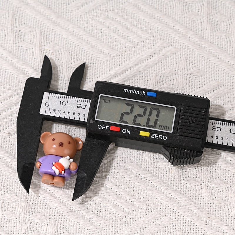 New Cartoon Soft Rubber 3D Bear Through-Hole Beads for DIY Phone Chain Keychain Bag Pendant Materials