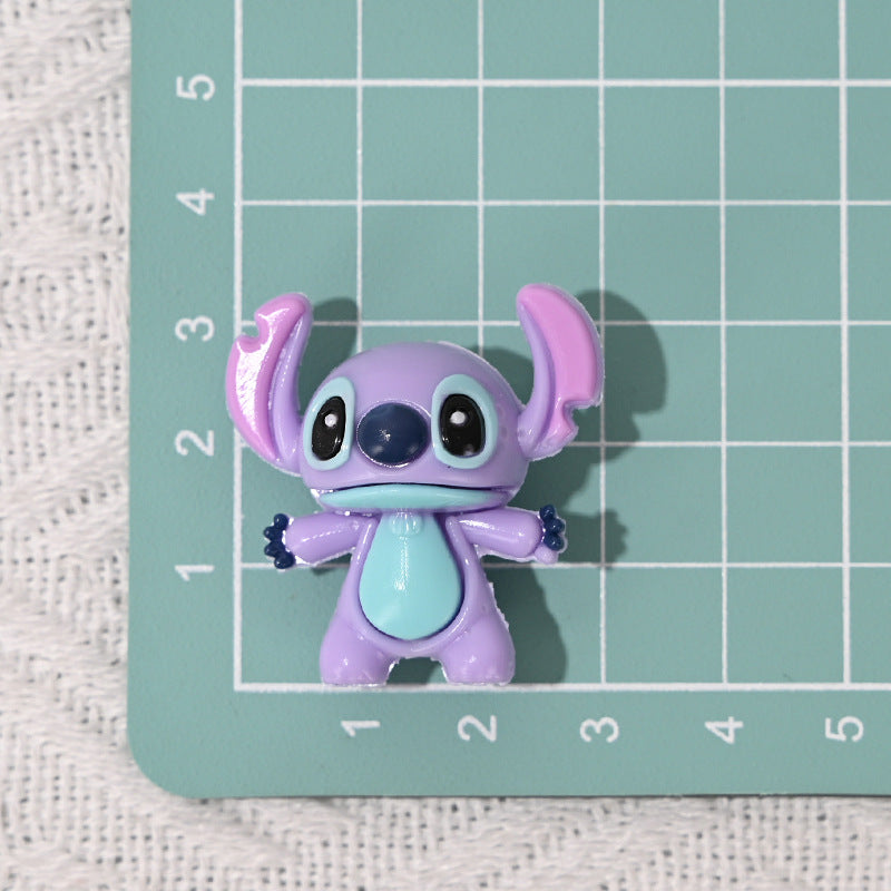 50pcs- 3D Stitch Hole-Punched 3D Cute Rubber Beads DIY Phone Chain Accessories Beaded Pen Accessories Wholesale