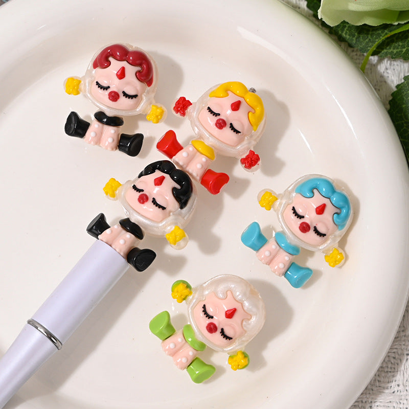 Cartoon Sitting Position SP Rubber Beads Cute Soft Rubber Handmade Beads DIY Phone Chain Keychain Accessories Wholesale