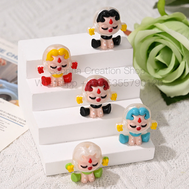 Cartoon Sitting Position SP Rubber Beads Cute Soft Rubber Handmade Beads DIY Phone Chain Keychain Accessories Wholesale