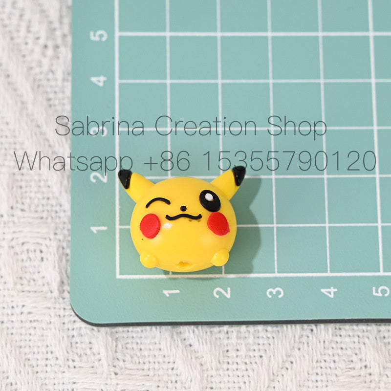 Perforated Cartoon Small Animal Soft Rubber Beads DIY Phone Chain Accessories Handmade Keychain Beads Pen Loose Beads