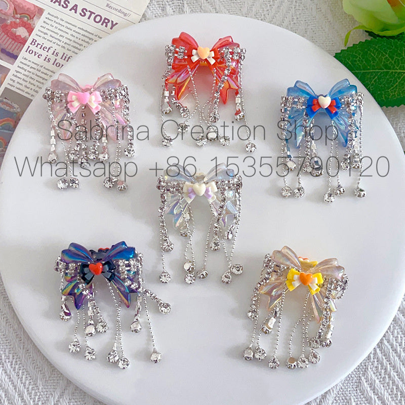 Handcrafted Heavy-duty Bowknot Tassel Loose Beads DIY Phone Chain Beaded Pen Irregular Beads Bag Chain Jewelry Accessories