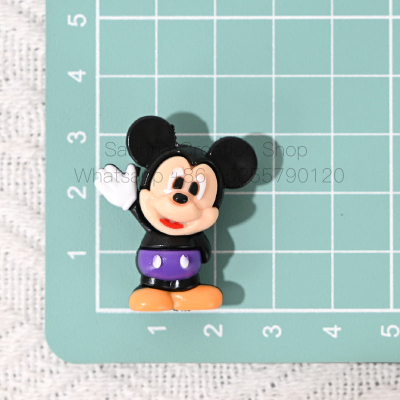 50pcs-Cartoon Mickey Minnie Rubber Beads DIY Phone Chain Accessories Craft Beads Pen Materials Through Hole Bulk