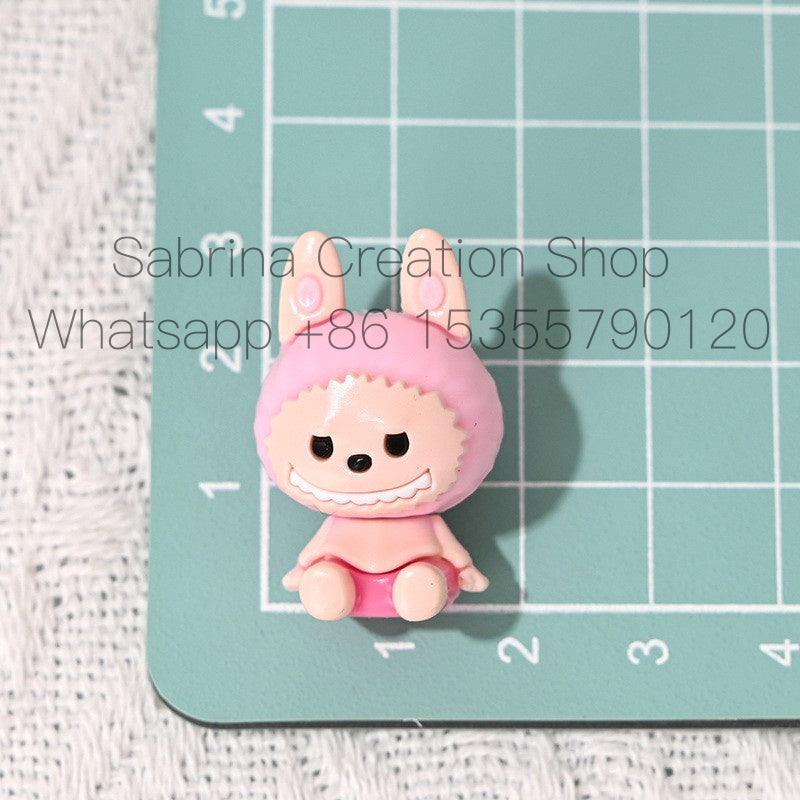 3D Cartoon Sitting Figure Rubber Beads with Holes Cute Rubber Beads DIY Phone Chain Accessories Loose Beads Bulk