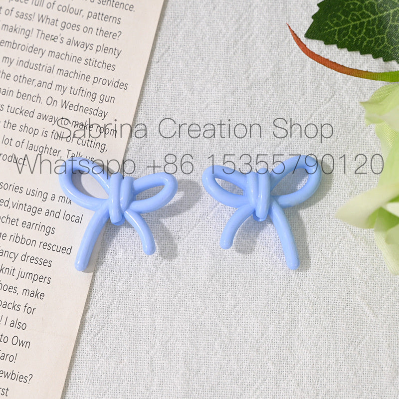 27mm Bowknot Acrylic Beads Through Hole Bow Tie DIY Phone Chain Accessories Beading Pen Materials Loose Beads