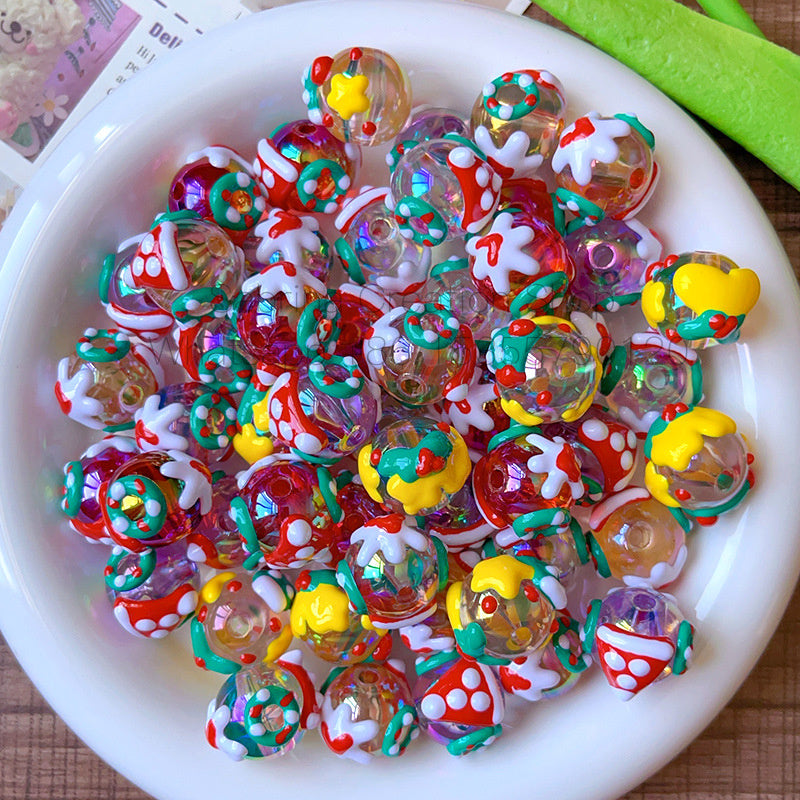 50pcs-Acrylic Heavy Hand Painted Cartoon Pig Cute Beads Car Hanger Mobile Chain DIY Accessory