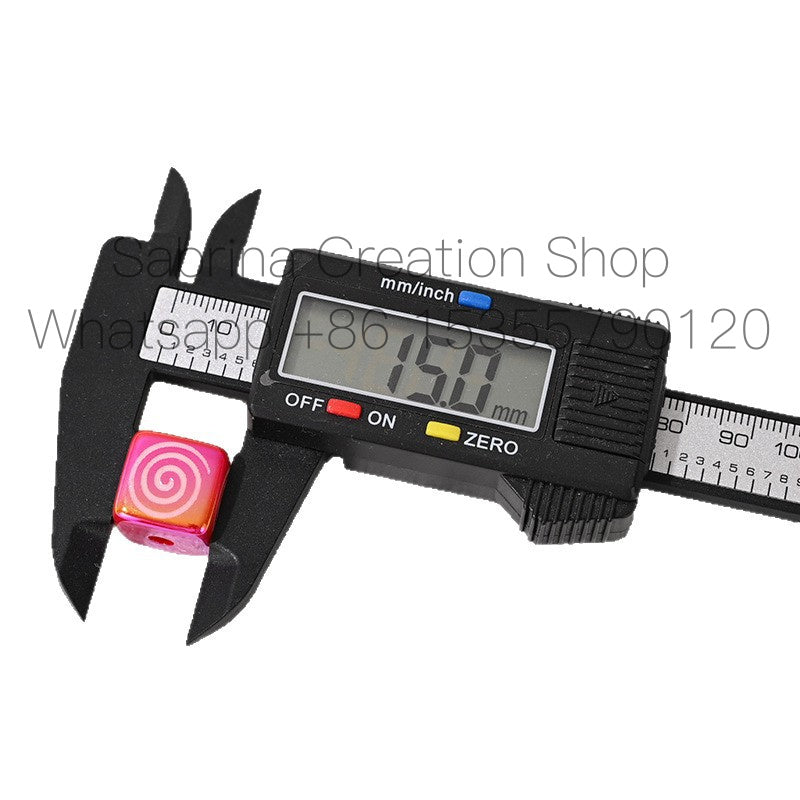 Cross-Border Hot Item 16mm Christmas Loose Beads DIY Phone Chain Accessories UV Electroplated Colorful Straight Hole Round Beads