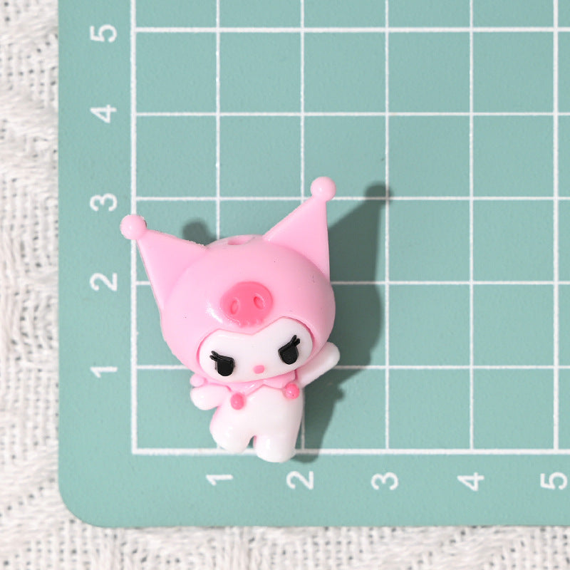 50pcs-Sanrio Kuromi Beads DIY Phone Chain Accessories Cute Scattered Beads for Stringing Pen Parts