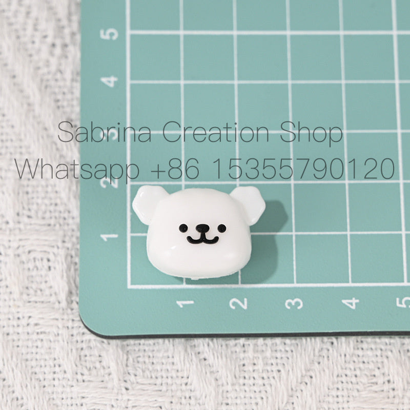 Perforated Cartoon Small Animal Soft Rubber Beads DIY Phone Chain Accessories Handmade Keychain Beads Pen Loose Beads