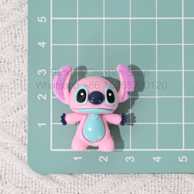 50pcs- 3D Stitch Hole-Punched 3D Cute Rubber Beads DIY Phone Chain Accessories Beaded Pen Accessories Wholesale