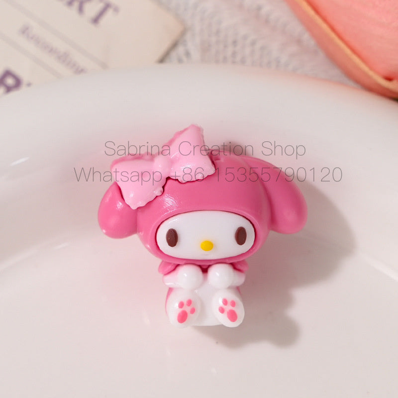 3D Melody Sanrio Through-Hole Rubber Beads DIY Phone Chain Accessories Beaded Pen Loose Beads Wholesale