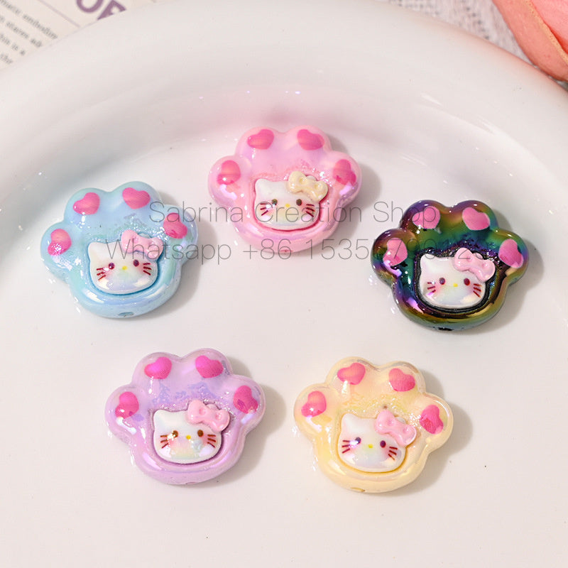 50pcs-Acrylic Heavy Hand Painted Cartoon Pig Cute Beads Car Hanger Mobile Chain DIY Accessory