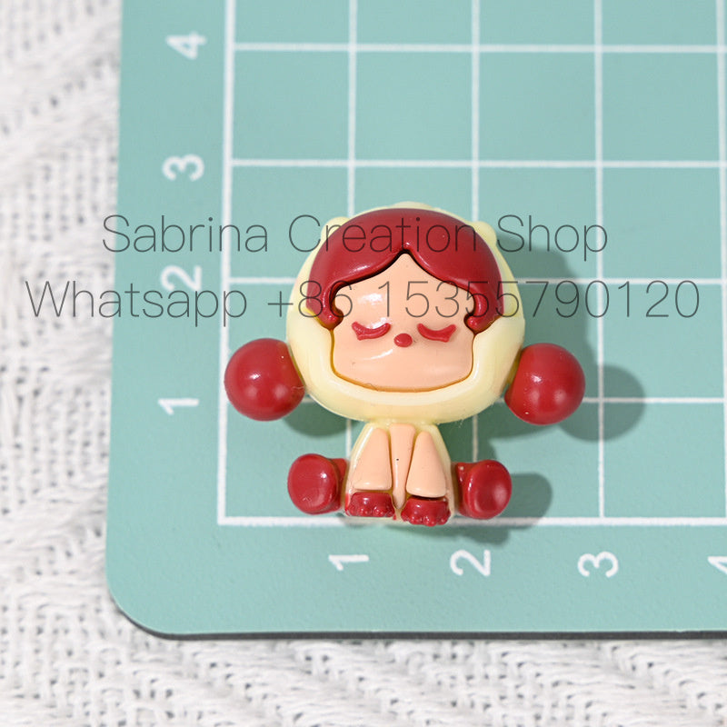 Perforated Cartoon SP Trendy Cute Rubber Beads DIY Phone Chain Accessories Beaded Pen Loose Beads Wholesale