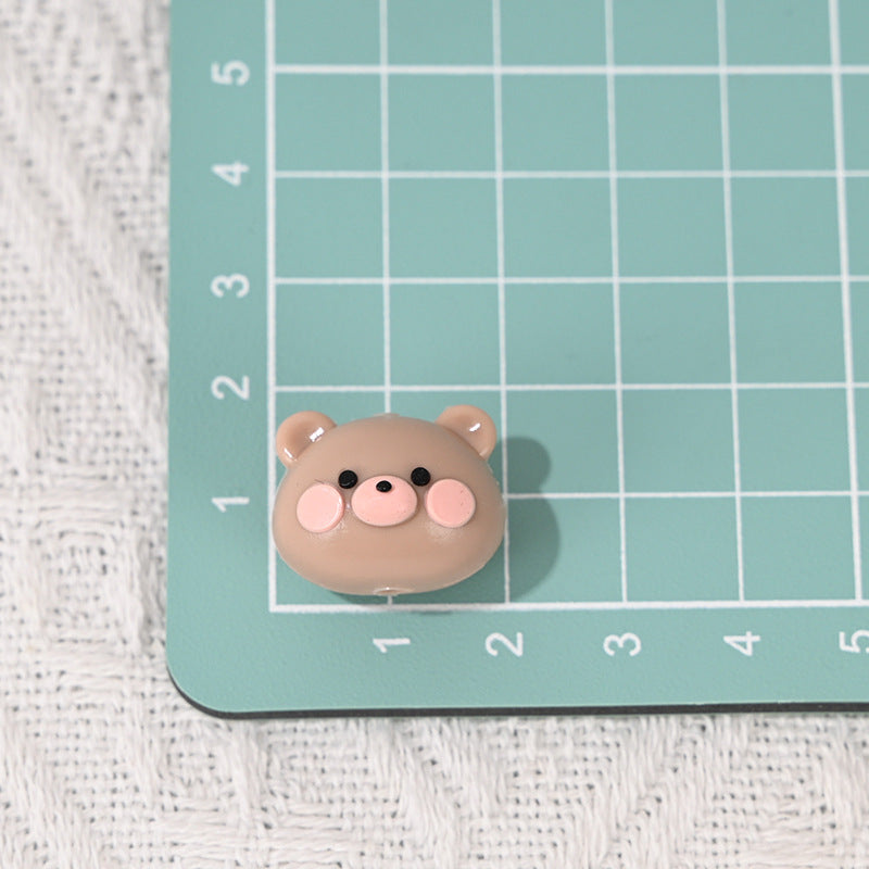 Perforated Cartoon Small Animal Soft Rubber Beads DIY Phone Chain Accessories Handmade Keychain Beads Pen Loose Beads