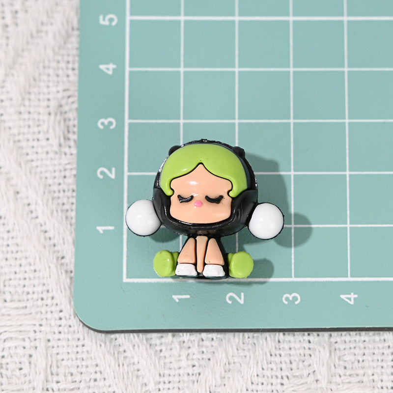 Perforated Rubber SP Little Girl Bubble Matra DIY Phone Chain Accessories Beads Pen Handmade Loose Beads