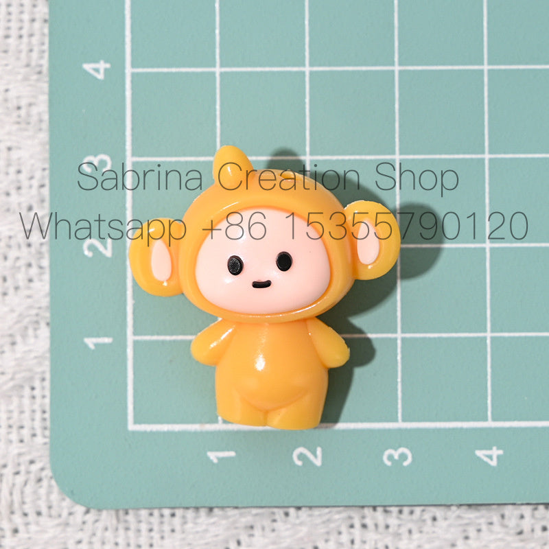 Cartoon Teletubbies Rubber Beads DIY Phone Chain Accessories Beads String Beads Handmade Necklace Accessories Wholesale