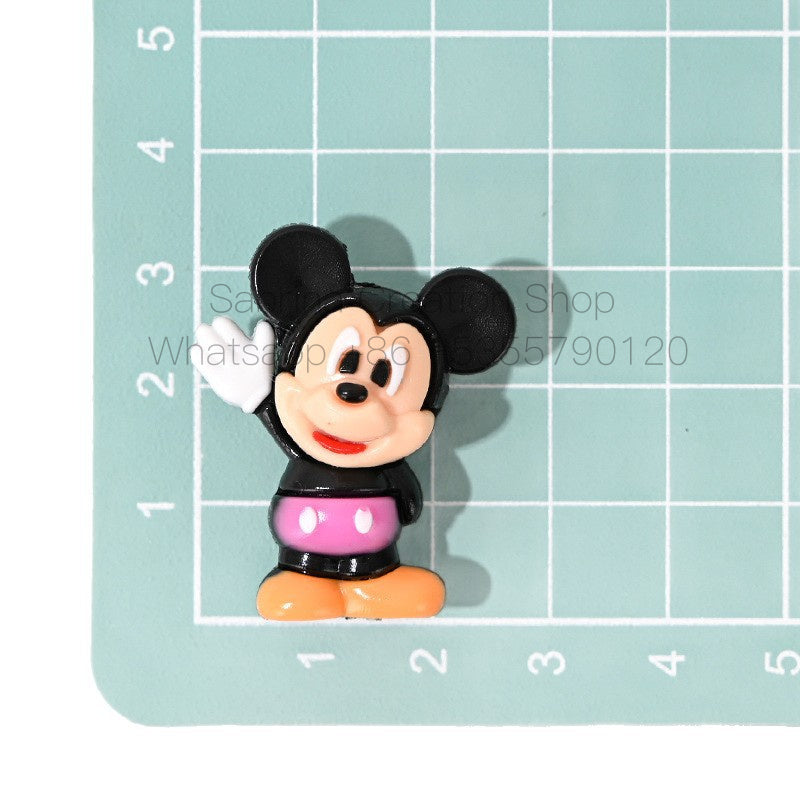 50pcs-Cartoon Mickey Minnie Rubber Beads DIY Phone Chain Accessories Craft Beads Pen Materials Through Hole Bulk