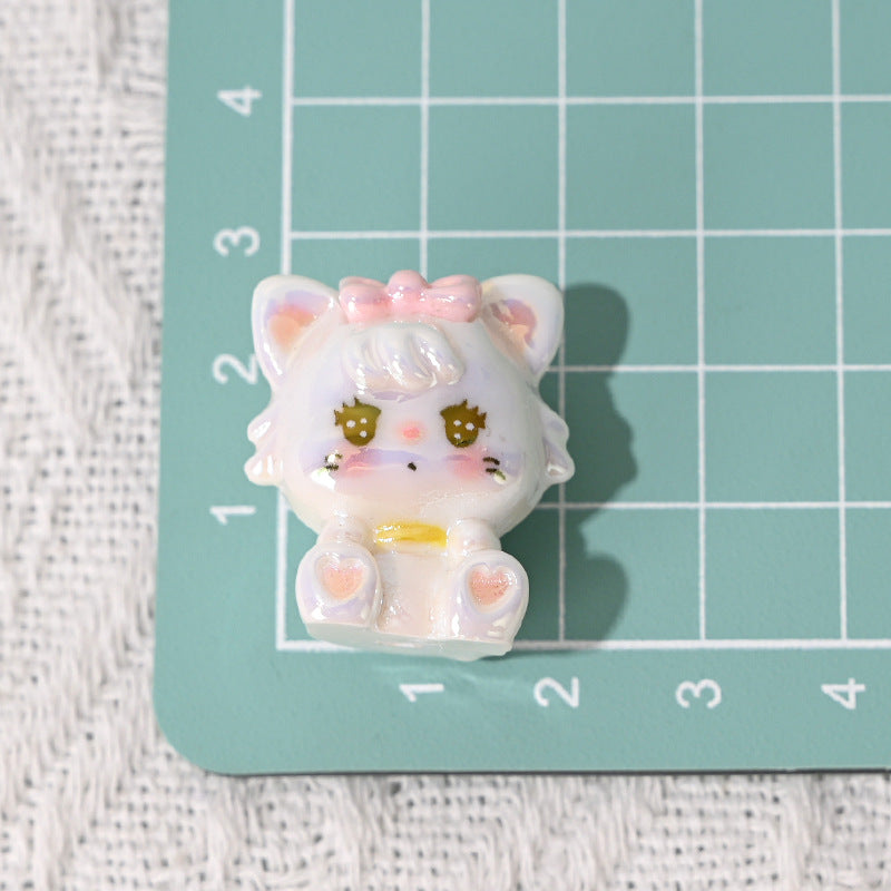 UV Plated Colorful 3D Strap Pants Cat DIY Phone Chain Accessories Beaded Pen Handmade Loose Beads Cute Wholesale