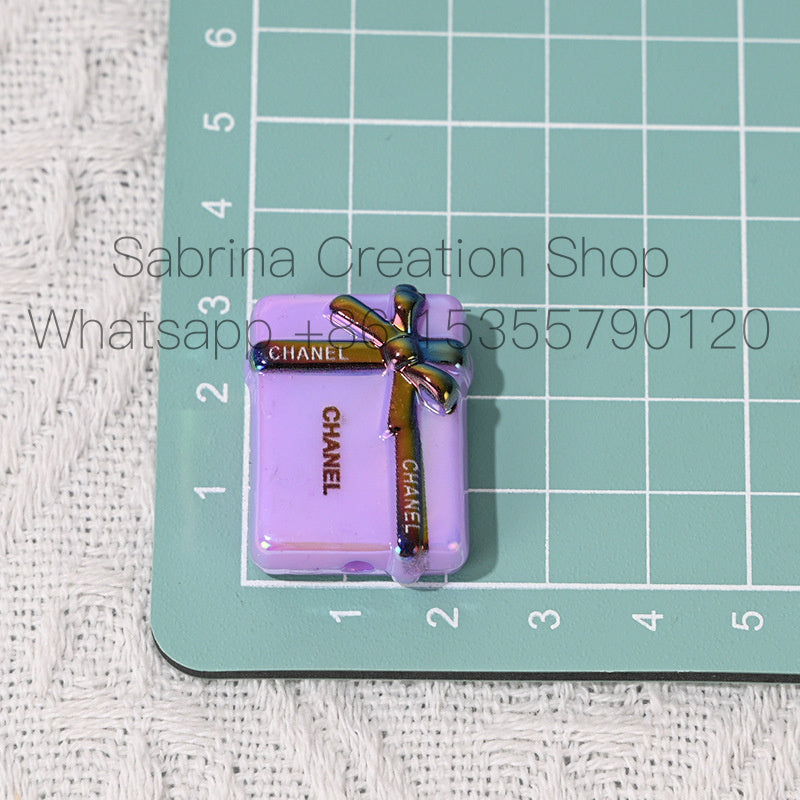 UV Electroplated Colorful Big Brand Gift Box Straight Hole Beads DIY Bead Pen Phone Chain Keychain Jewelry Material Bulk