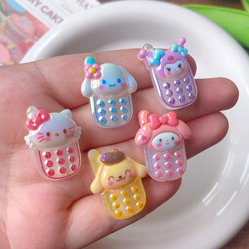 50pcs-Acrylic Heavy Hand Painted Cartoon Pig Cute Beads Car Hanger Mobile Chain DIY Accessory
