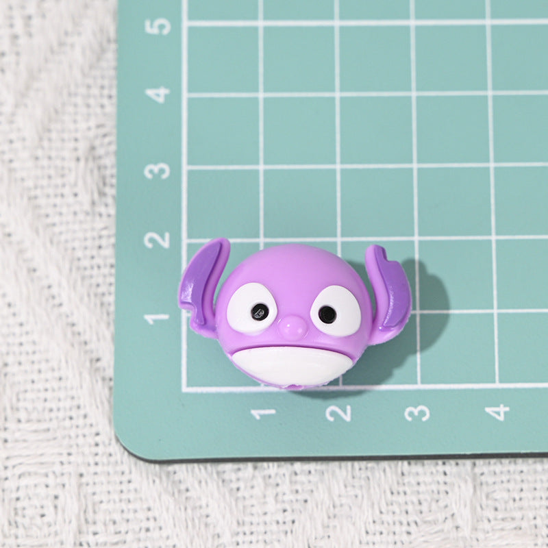 Perforated Cartoon Small Animal Soft Rubber Beads DIY Phone Chain Accessories Handmade Keychain Beads Pen Loose Beads