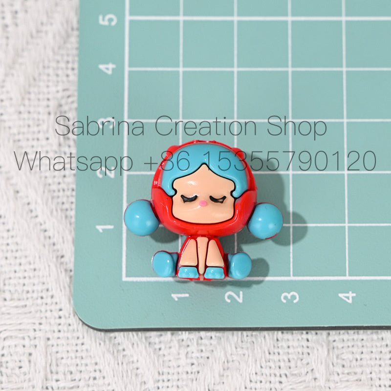 Perforated Cartoon SP Trendy Cute Rubber Beads DIY Phone Chain Accessories Beaded Pen Loose Beads Wholesale