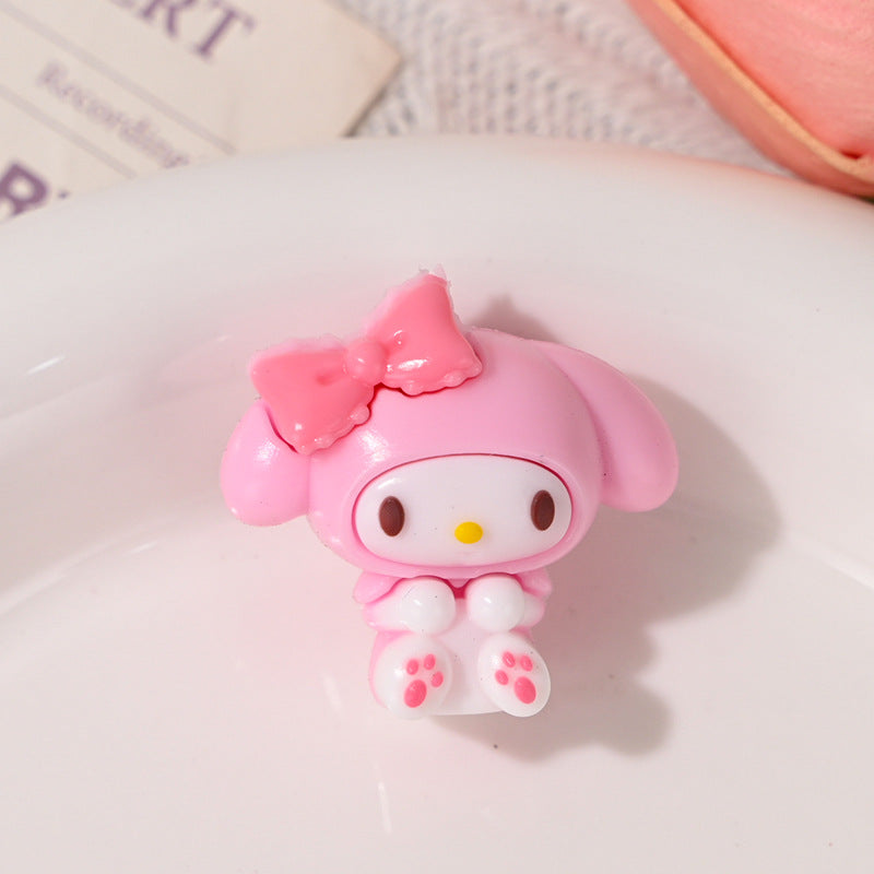 3D Melody Sanrio Through-Hole Rubber Beads DIY Phone Chain Accessories Beaded Pen Loose Beads Wholesale