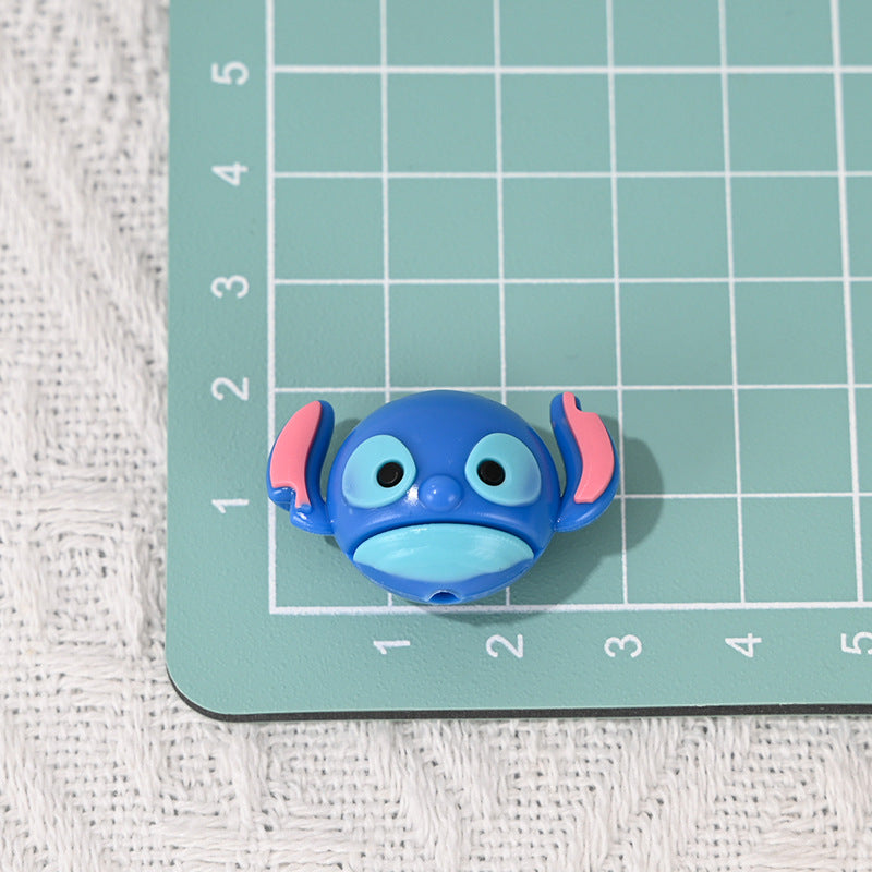 Perforated Cartoon Small Animal Soft Rubber Beads DIY Phone Chain Accessories Handmade Keychain Beads Pen Loose Beads