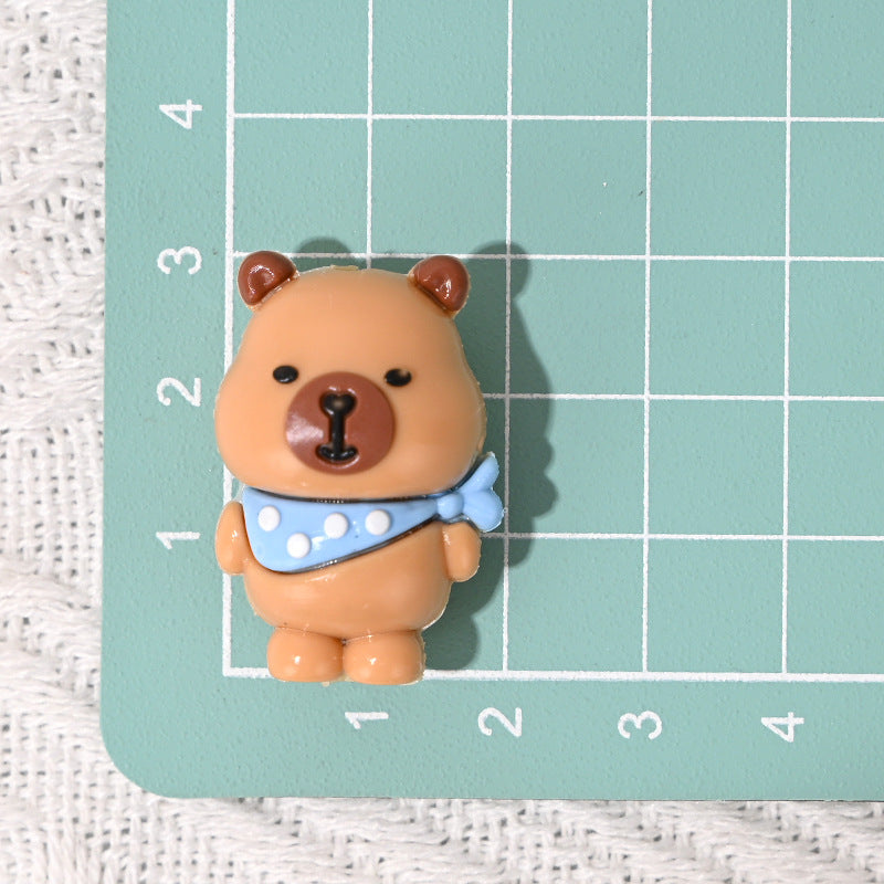 New Cartoon Beaded Cute Scarf Capybara Rubber Beads DIY Phone Chain Pen Accessories Wholesale