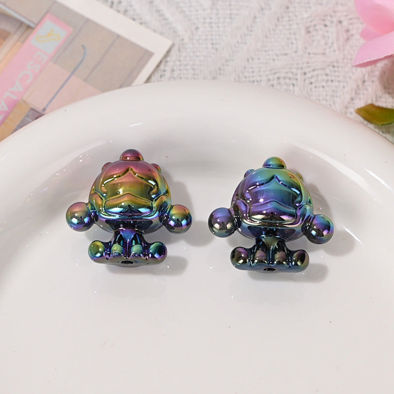 UV Plated Color SP Base Cute Loose Beads Wholesale Mixed DIY Phone Chain Beads String Beads Pen Bag Hanging Chain Accessories