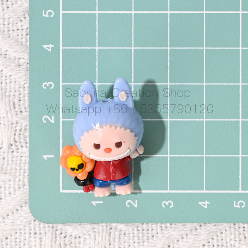 Cartoon Labubu Rubber Beads Cross Border Hot Sale Bead Pen Shoe Buckle DIY Phone Chain Accessory Wholesale