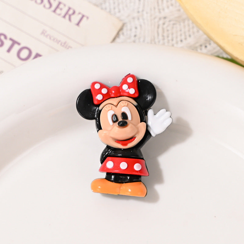 3D Dysney Minnie Rubber Beads DIY Phone Chain Accessories Beaded Pen Materials Through Hole Loose Beads Wholesale